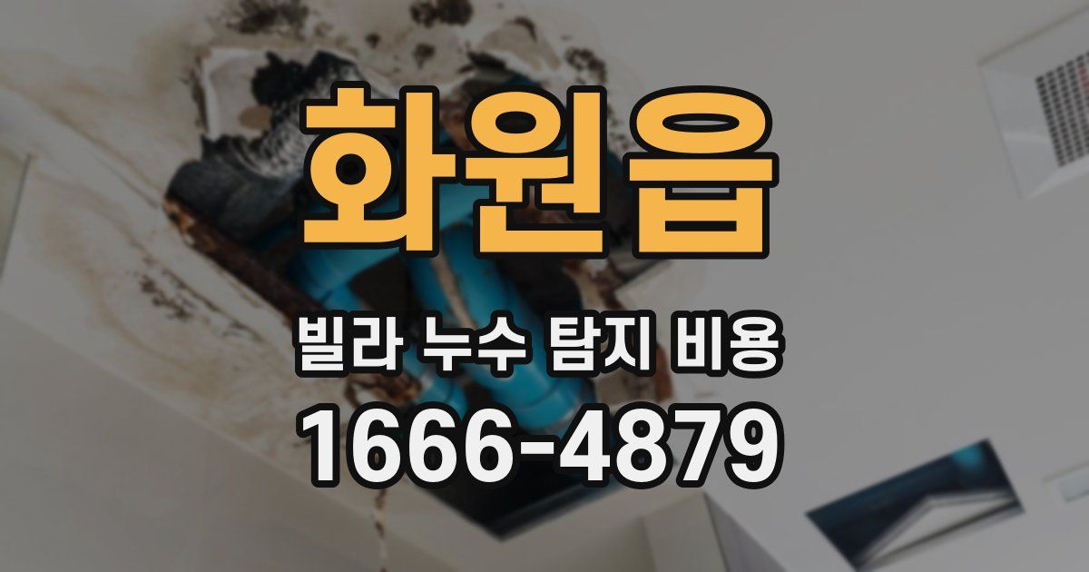 화원읍 빌라 누수 탐지 비용