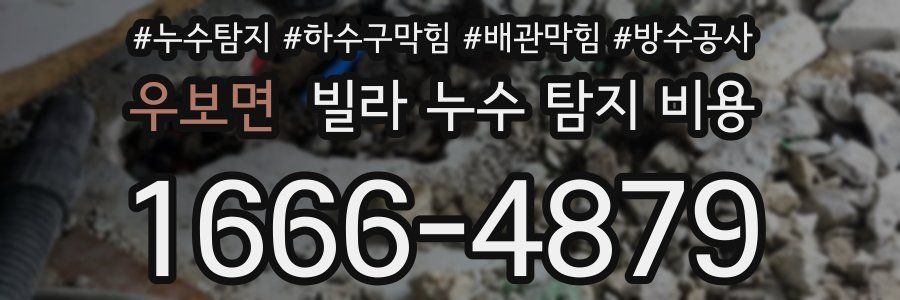 우보면 빌라 누수 탐지 비용