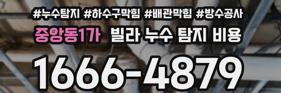 중앙동1가 빌라 누수 탐지 비용