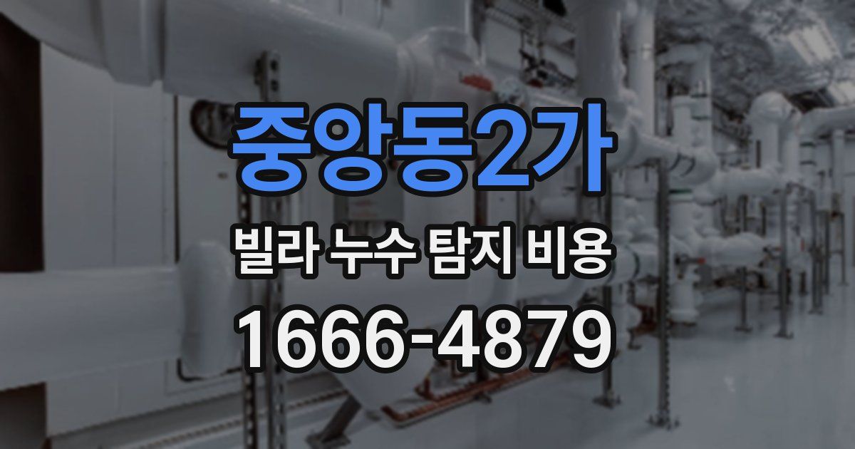 중앙동2가 빌라 누수 탐지 비용