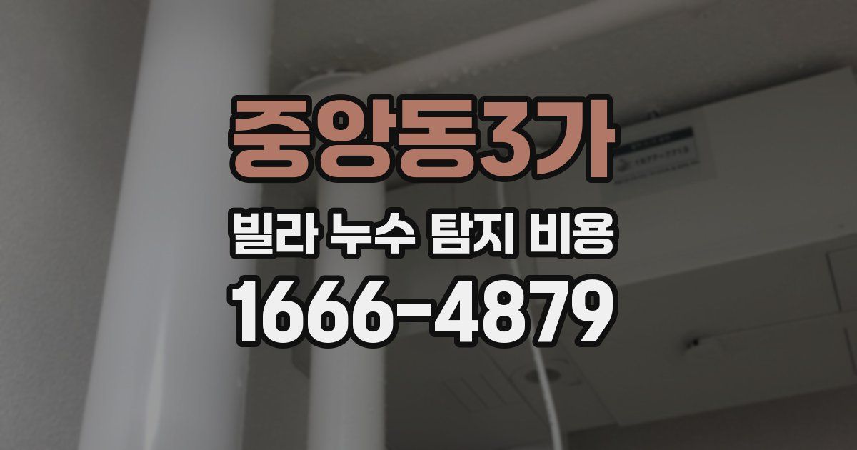 중앙동3가 빌라 누수 탐지 비용