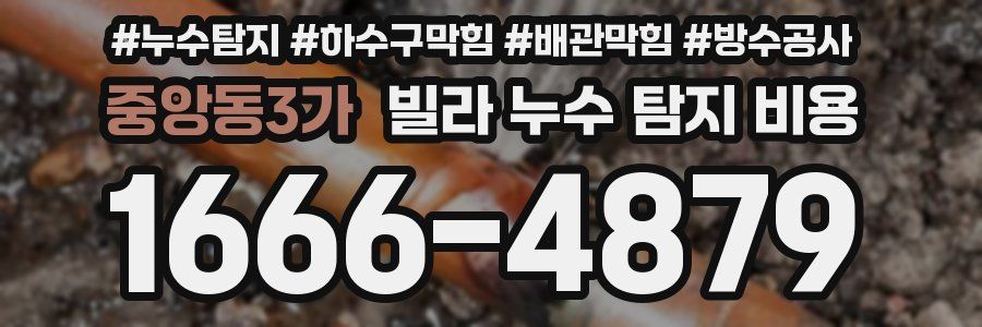 중앙동3가 빌라 누수 탐지 비용