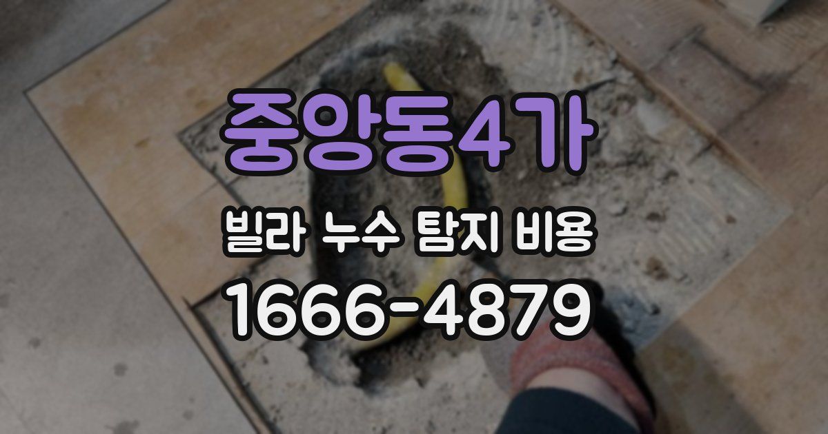 중앙동4가 빌라 누수 탐지 비용