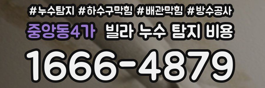 중앙동4가 빌라 누수 탐지 비용