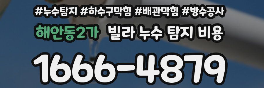 해안동2가 빌라 누수 탐지 비용