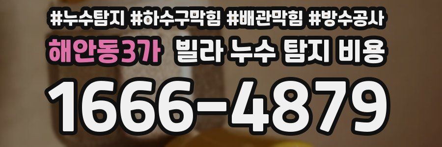 해안동3가 빌라 누수 탐지 비용