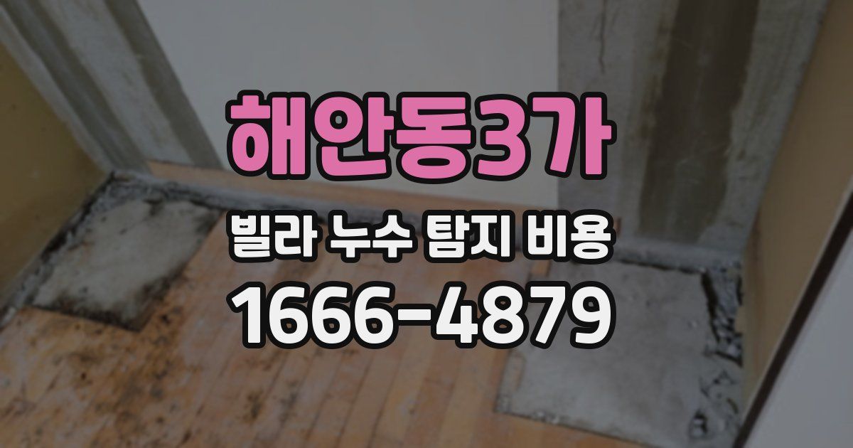 해안동3가 빌라 누수 탐지 비용