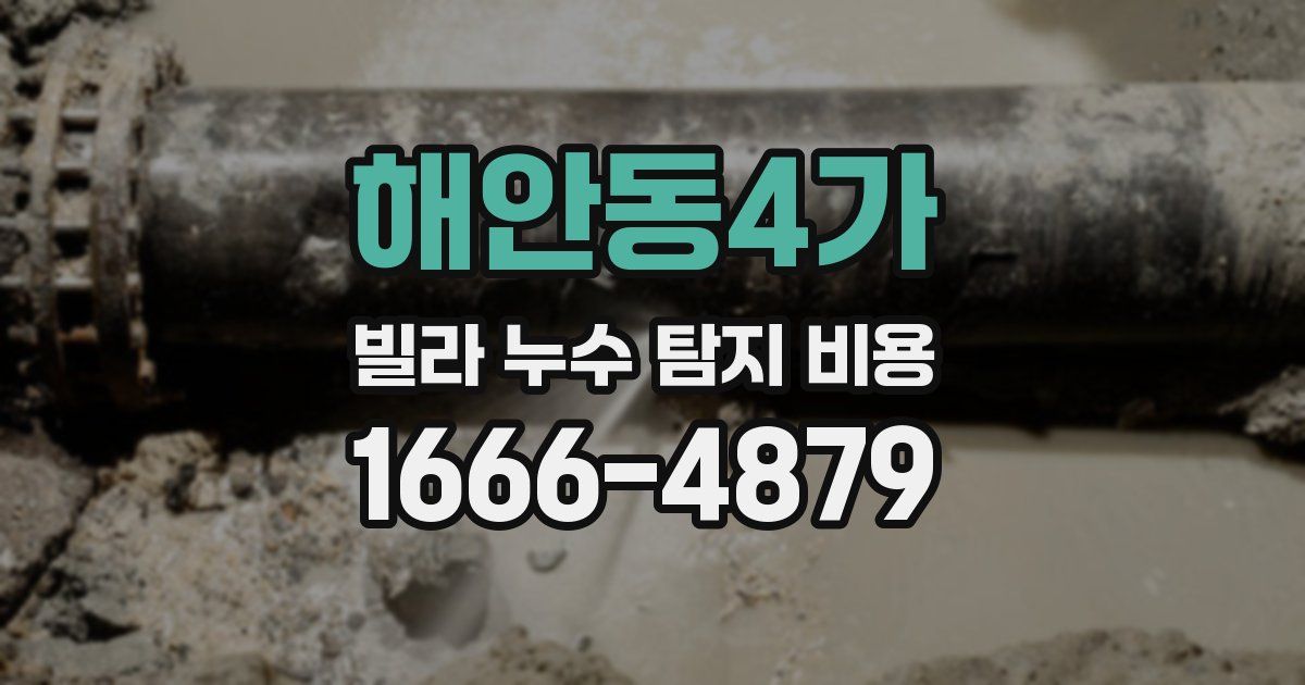 해안동4가 빌라 누수 탐지 비용