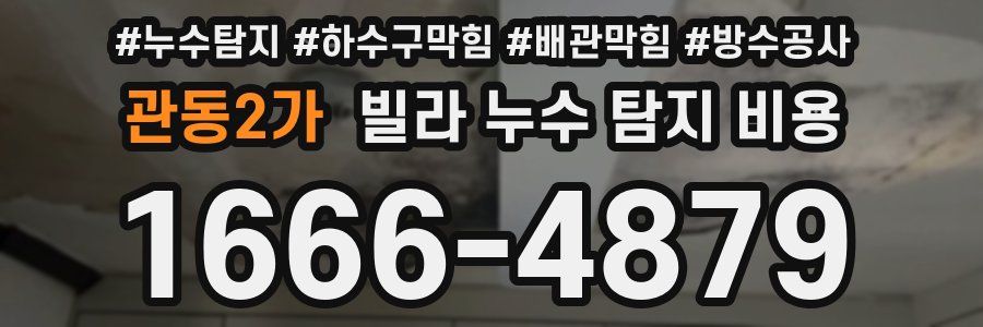관동2가 빌라 누수 탐지 비용