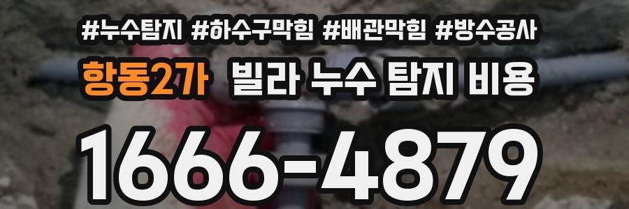 항동2가 빌라 누수 탐지 비용