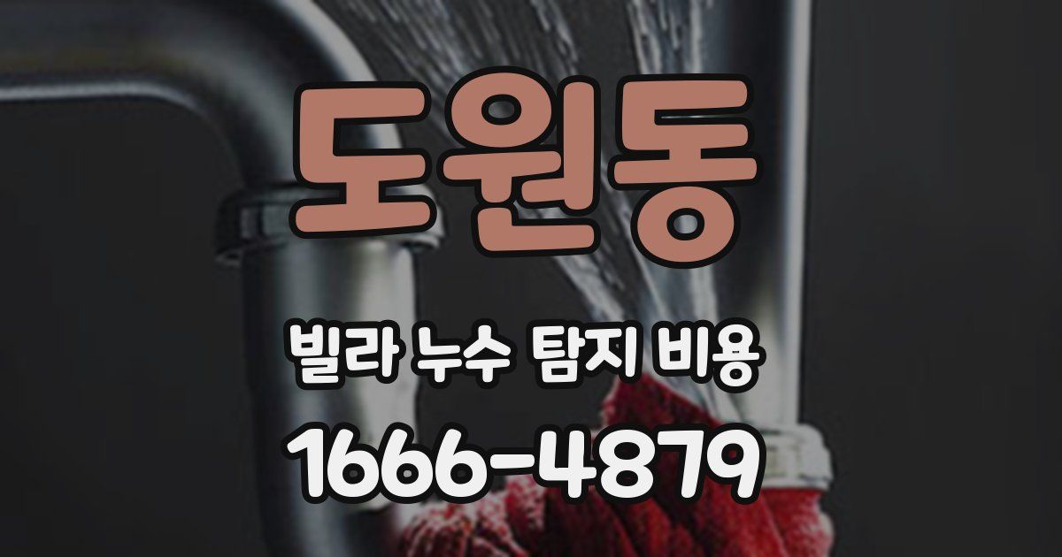 도원동 빌라 누수 탐지 비용