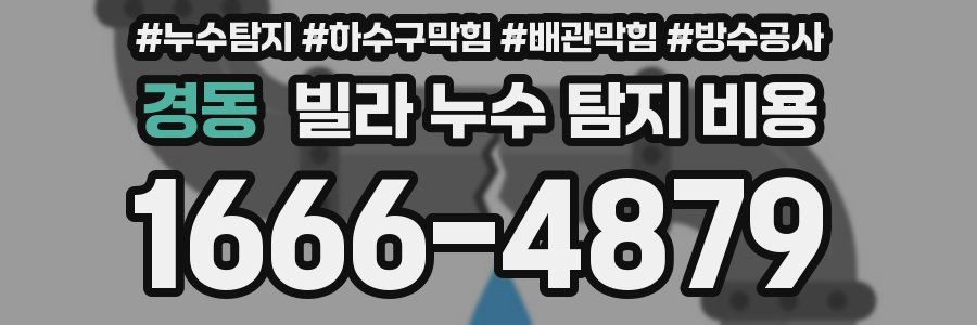 경동 빌라 누수 탐지 비용