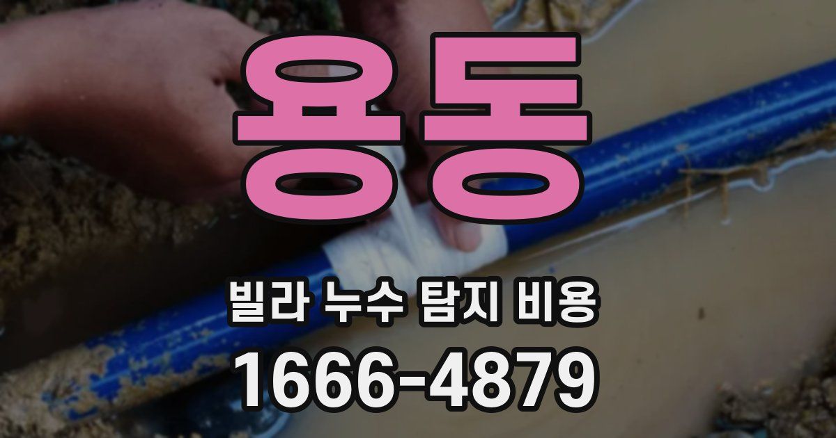 용동 빌라 누수 탐지 비용