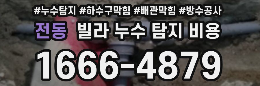 전동 빌라 누수 탐지 비용