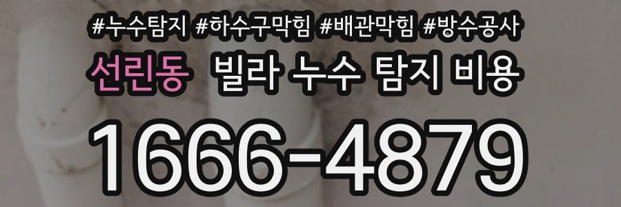 선린동 빌라 누수 탐지 비용