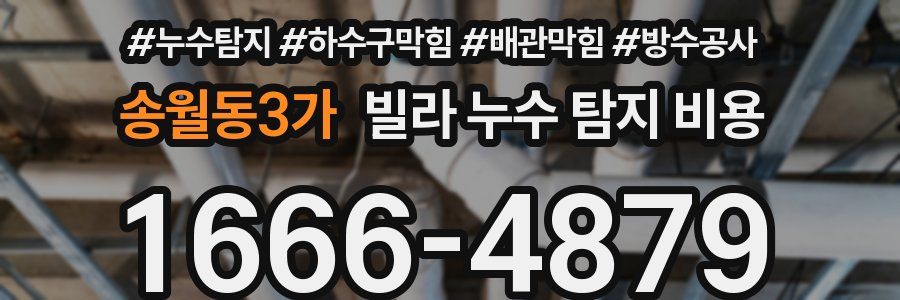 송월동3가 빌라 누수 탐지 비용