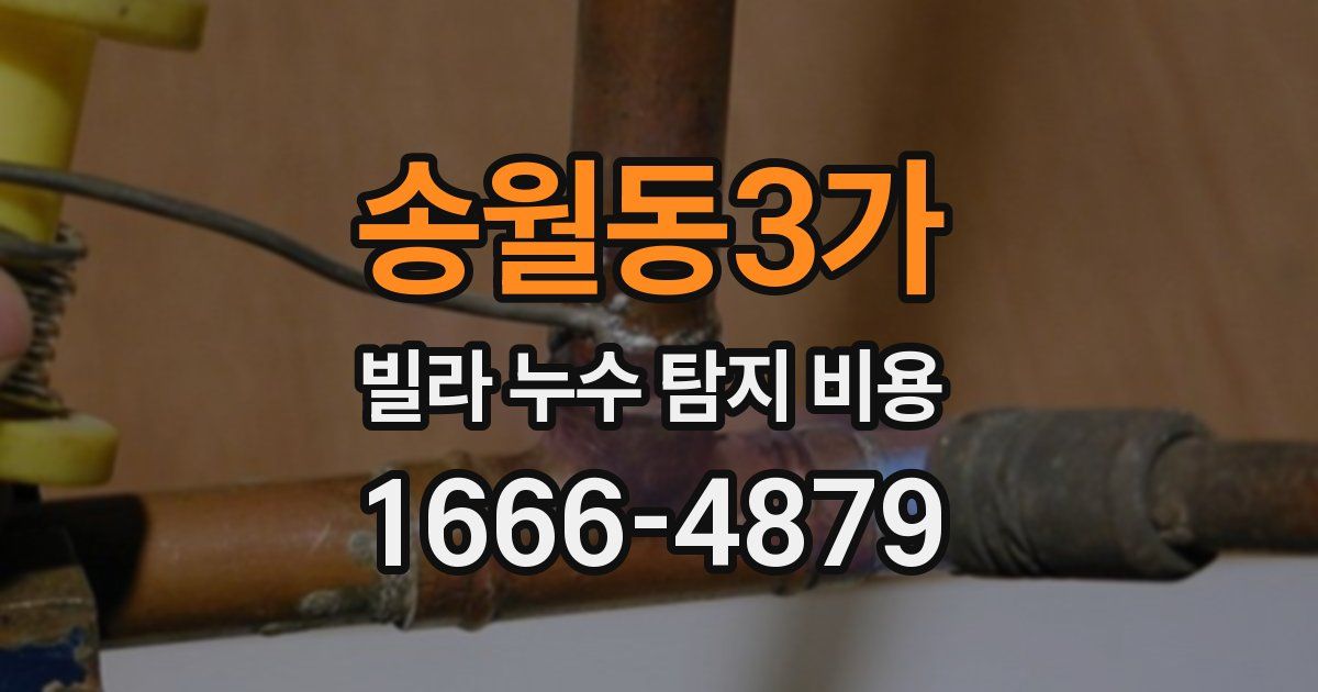 송월동3가 빌라 누수 탐지 비용