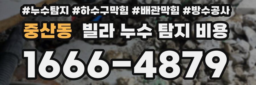 중산동 빌라 누수 탐지 비용
