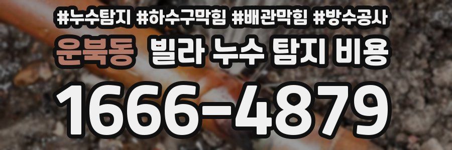 운북동 빌라 누수 탐지 비용