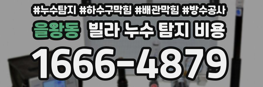 을왕동 빌라 누수 탐지 비용