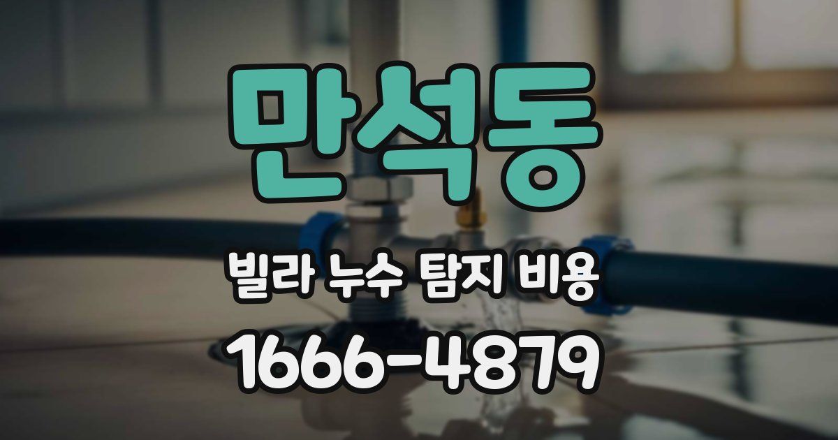 만석동 빌라 누수 탐지 비용