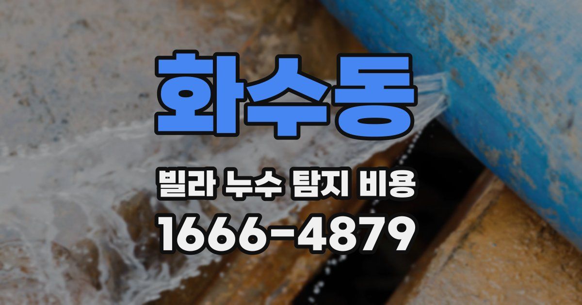화수동 빌라 누수 탐지 비용