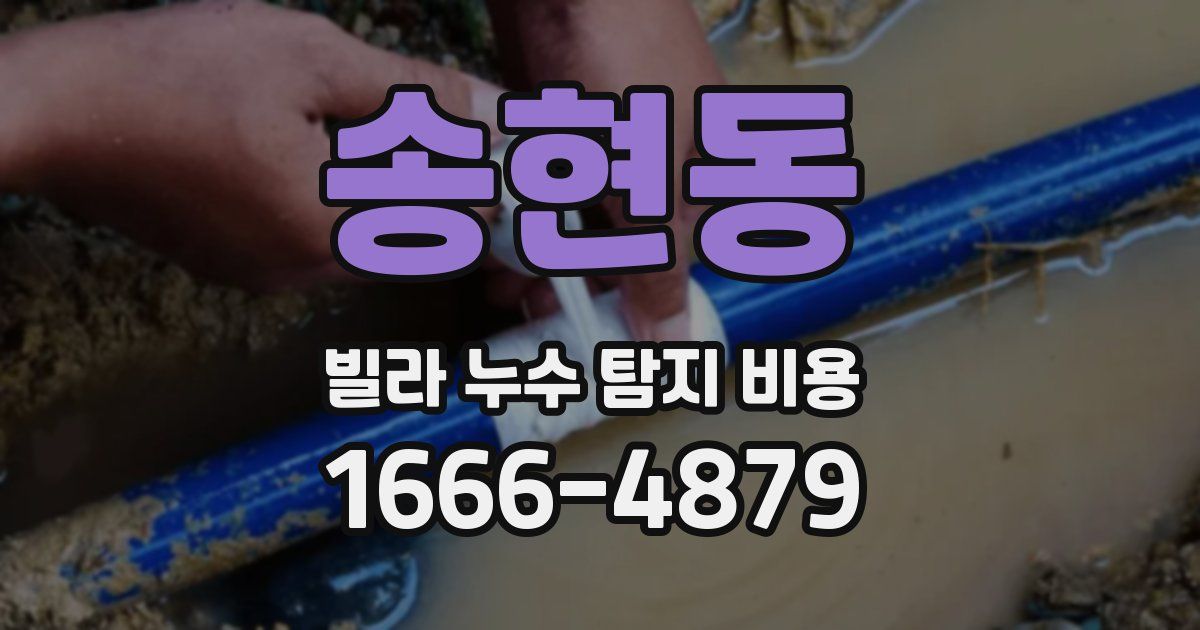 송현동 빌라 누수 탐지 비용