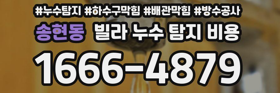 송현동 빌라 누수 탐지 비용