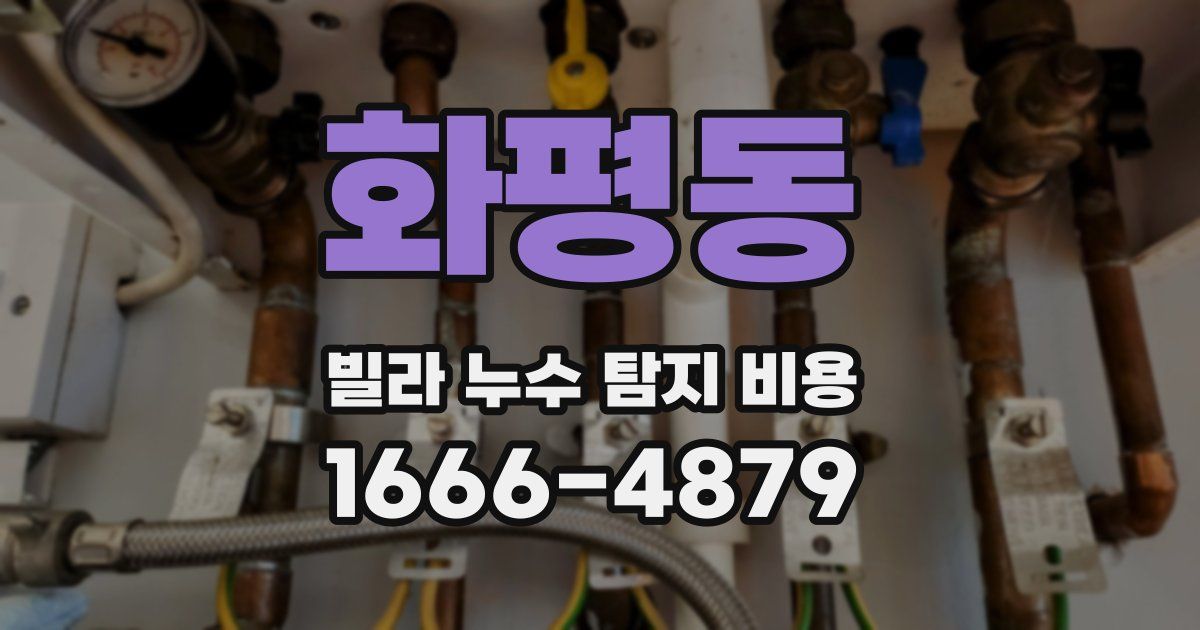화평동 빌라 누수 탐지 비용