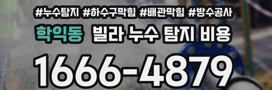 학익동 빌라 누수 탐지 비용