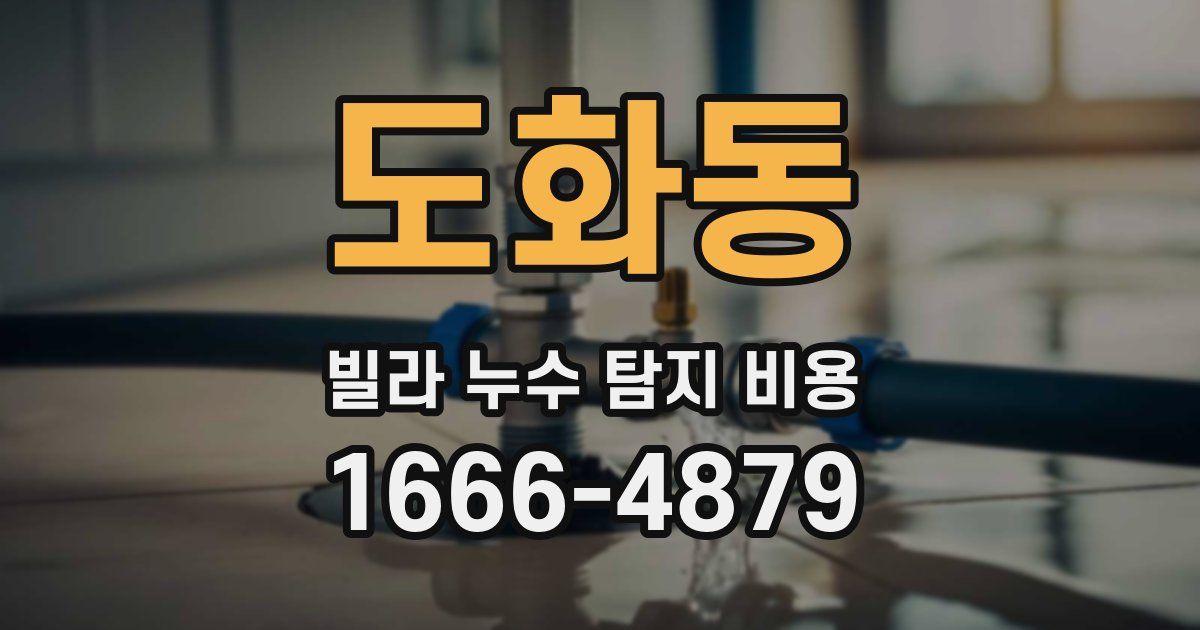 도화동 빌라 누수 탐지 비용