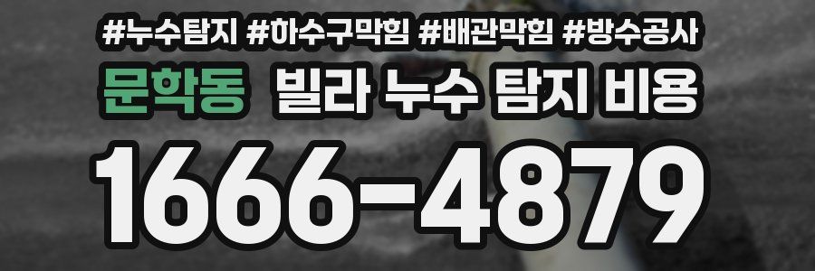 문학동 빌라 누수 탐지 비용
