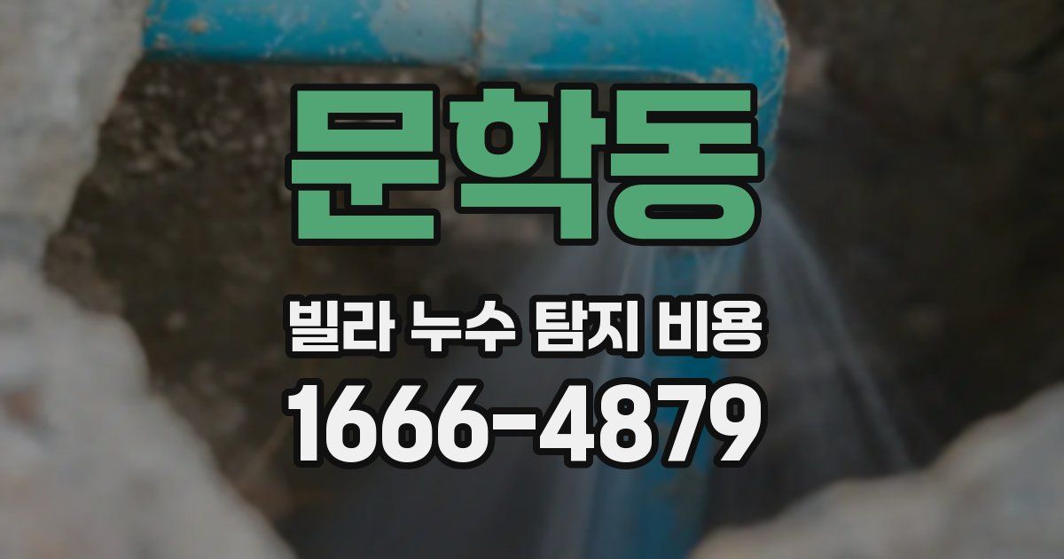 문학동 빌라 누수 탐지 비용