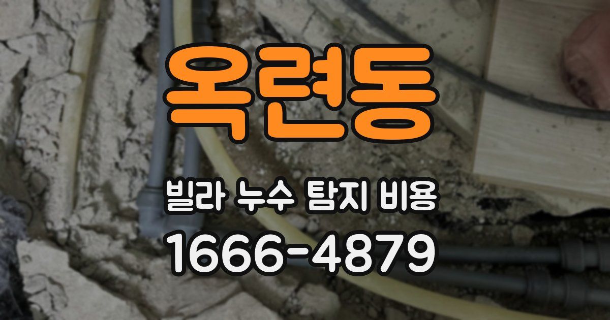 옥련동 빌라 누수 탐지 비용