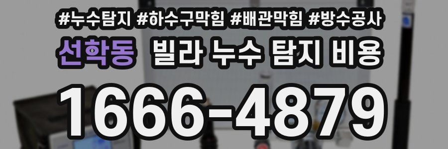 선학동 빌라 누수 탐지 비용