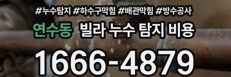 연수동 빌라 누수 탐지 비용