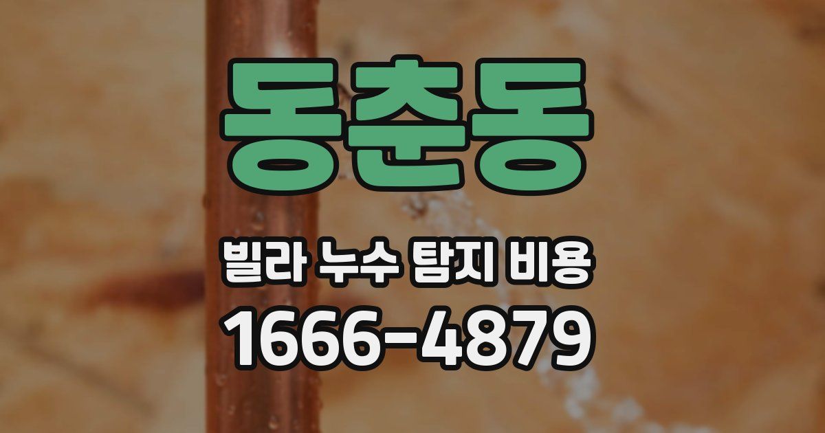 동춘동 빌라 누수 탐지 비용
