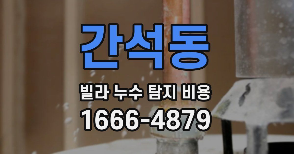 간석동 빌라 누수 탐지 비용
