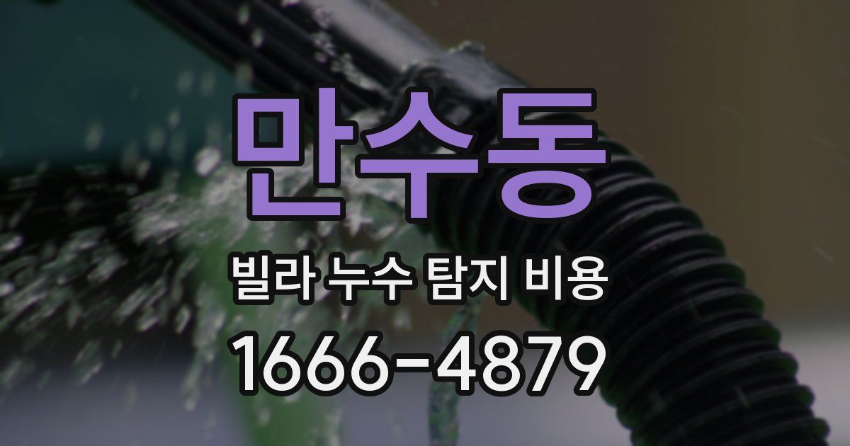 만수동 빌라 누수 탐지 비용