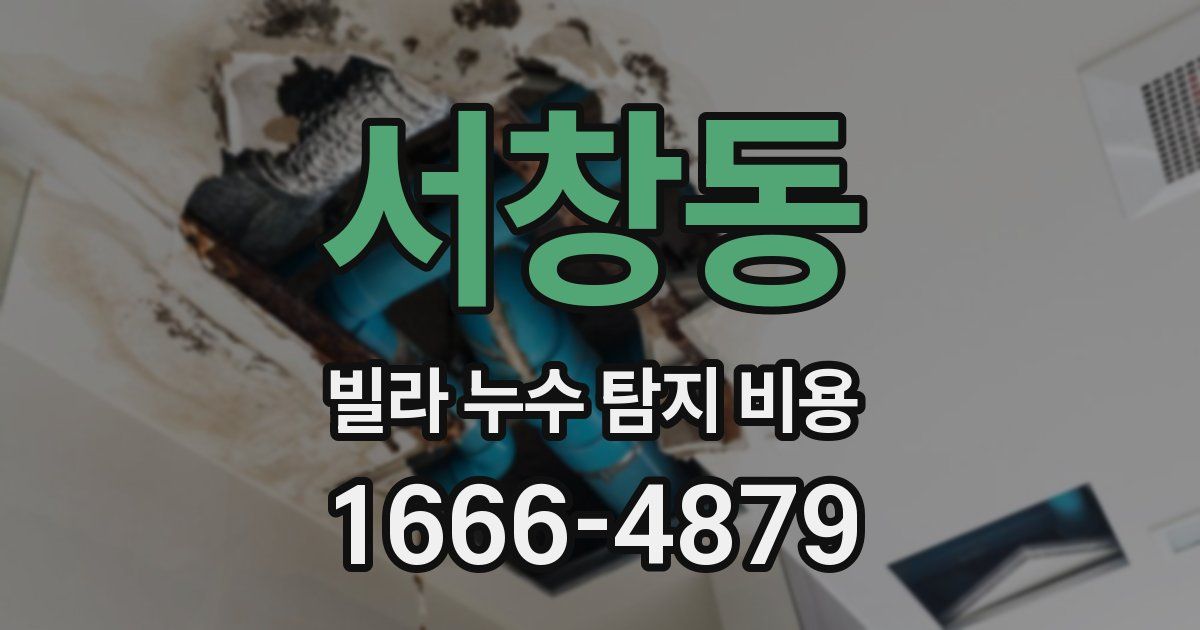 서창동 빌라 누수 탐지 비용