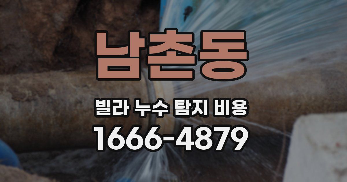 남촌동 빌라 누수 탐지 비용