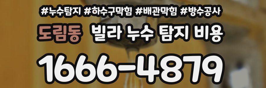 도림동 빌라 누수 탐지 비용