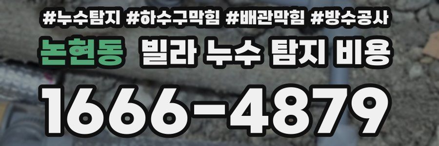 논현동 빌라 누수 탐지 비용
