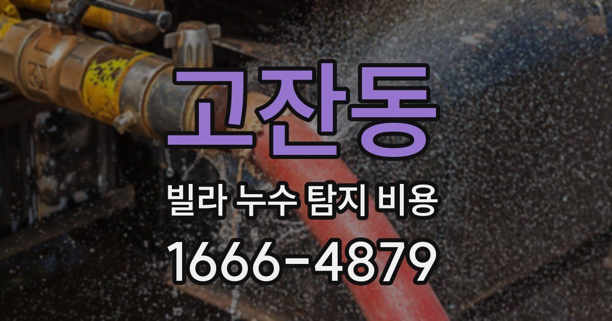 고잔동 빌라 누수 탐지 비용