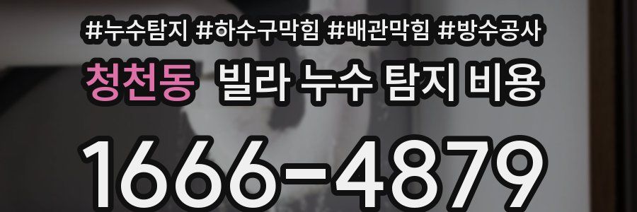 청천동 빌라 누수 탐지 비용