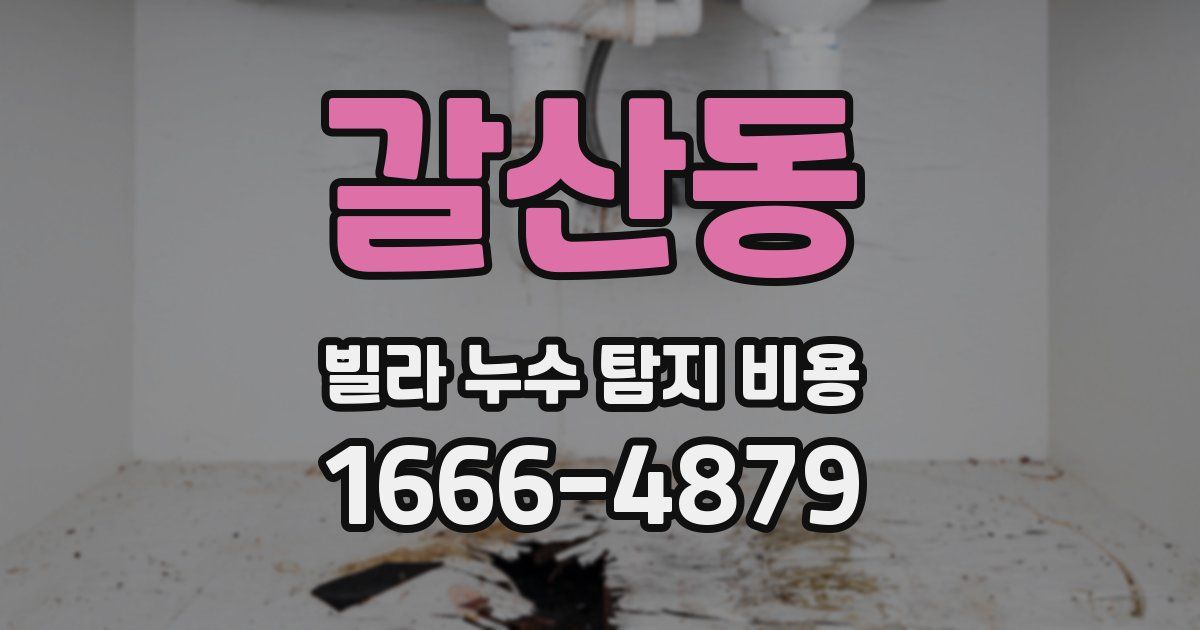 갈산동 빌라 누수 탐지 비용