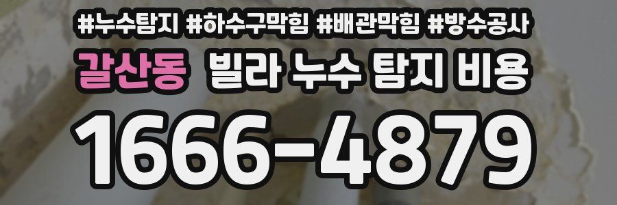 갈산동 빌라 누수 탐지 비용