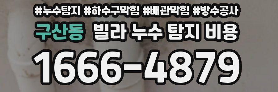 구산동 빌라 누수 탐지 비용