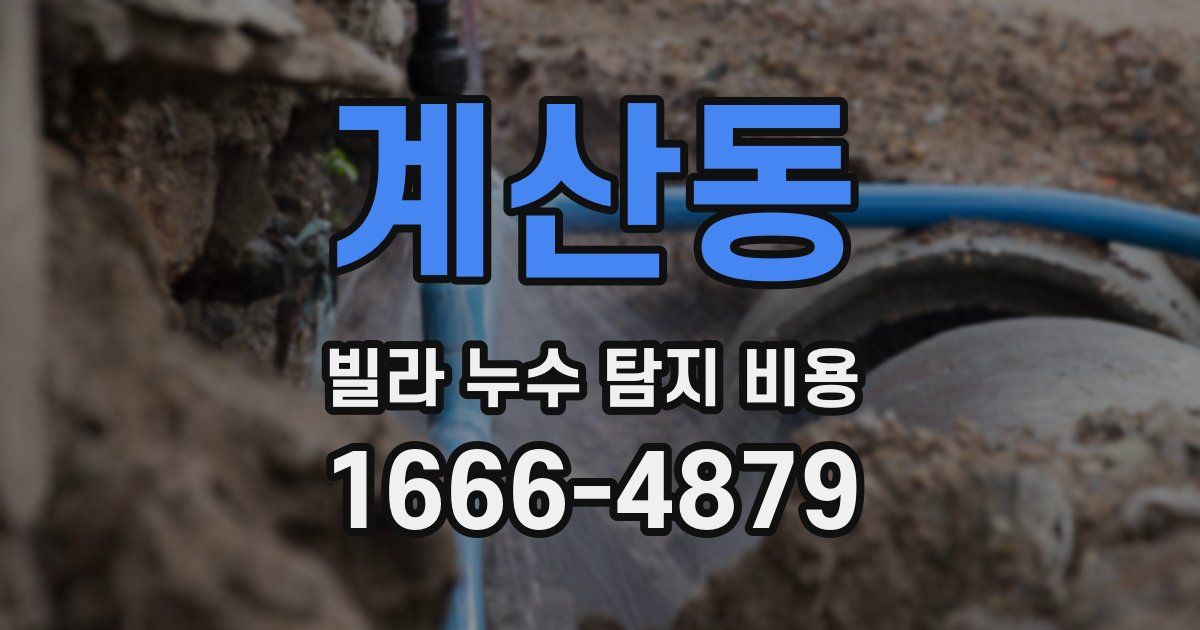 계산동 빌라 누수 탐지 비용