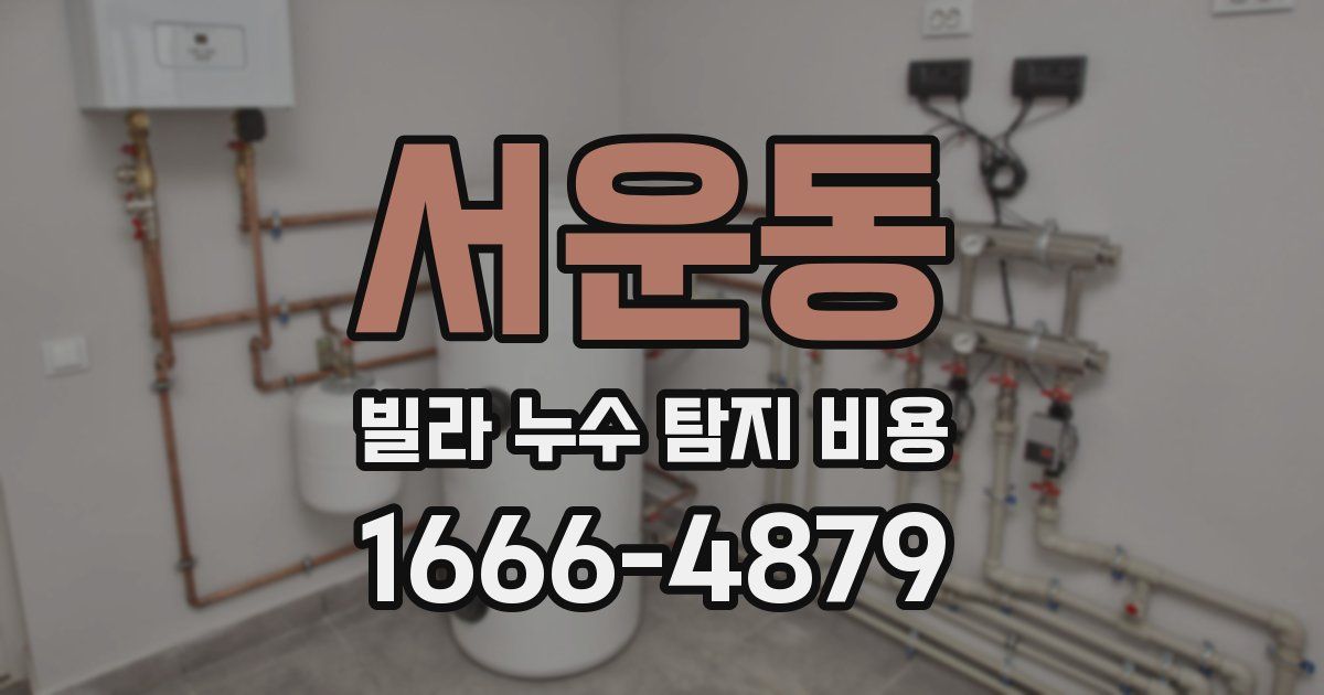 서운동 빌라 누수 탐지 비용